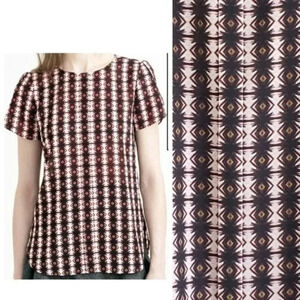 J Crew petal sleeve top shadow diamond pink size 2